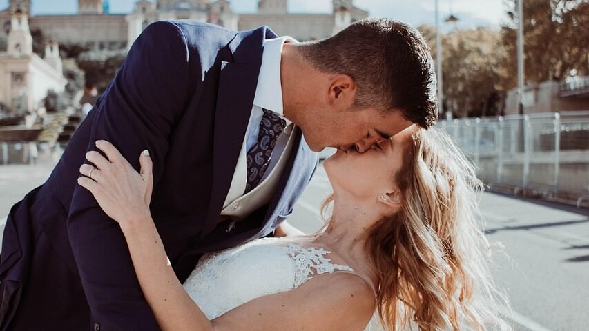 bride, groom, kiss, wedding, wedding photography, bridal gown, bridal dress, couple, pair, together, love, lovers, newlyweds, bridal, wedding dress, marriage, woman, fashion, dress, man, people, elegant, romantic, wife, husband, portrait, wedding, wedding, wedding, wedding, wedding, couple